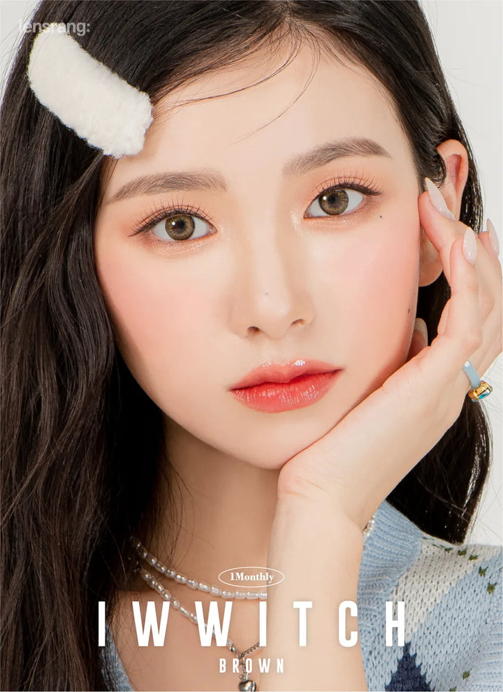 Iwwitch Brown (2pcs) Monthly ( Buy 1 Get 1 Free ) (Silicone Hydrogel) Colored Contacts