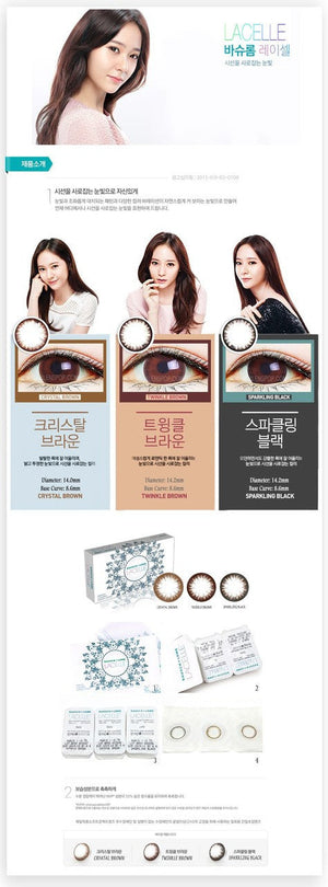 Bausch And Lomb Lacelle 6pcs Monthly (Crystal, Twinkle, Mellow, Sparkling, Mistic) Prescription Contacts