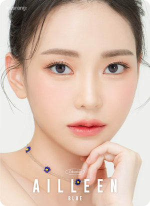 Ailleen Blue (2pcs) Monthly ( Buy 1 Get 1 Free ) (Silicone Hydrogel) Colored Contacts