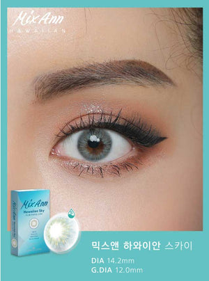 ANN Mix Ann Hawaiian Sky (2pcs) (Silicone Hydrogel) ( Buy 1 Get 1 Free ) 1Monthly G.DIA 12.0mm $17 JUICYLENS