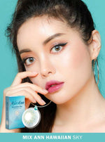 ANN Mix Ann Hawaiian Sky (2pcs) (Silicone Hydrogel) ( Buy 1 Get 1 Free ) 1Monthly G.DIA 12.0mm $17 JUICYLENS