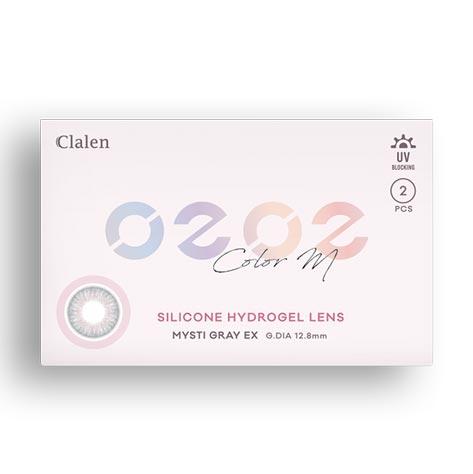 INTEROJO Clalen O2O2 Color M Mysti Gray EX (2pcs) (Silicone Hyerogel) 1Monthly G.DIA 12.8mm $15 JUICYLENS