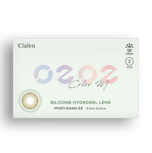 INTEROJO Clalen O2O2 Color M Mysti Kahki EX (2pcs) (Silicone Hyerogel) 1Monthly G.DIA 12.8mm $15 JUICYLENS