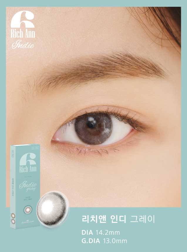 Rich Ann Indie Grey 1Day (6Pcs) Colored Contacts