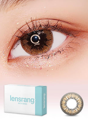 With Rang Hazel (2pcs) Monthly ( Buy 1 Get 1 Free ) (Silicone Hydrogel) Colored Contacts